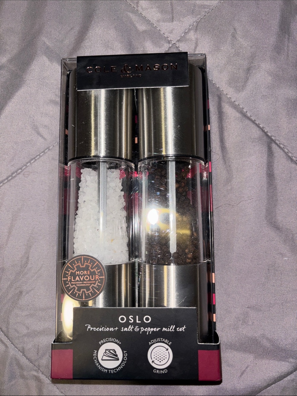 Oslo Salt & Pepper Mill Set - Stainless / Clear